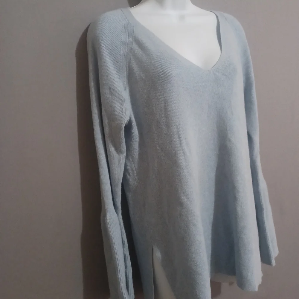 J Crew women sweater blue wool blend‎ sz XL